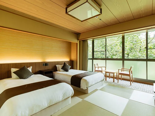 غرفة يابانية بسريرين منفصلين، Kamenoi Hotel Arima 1/2