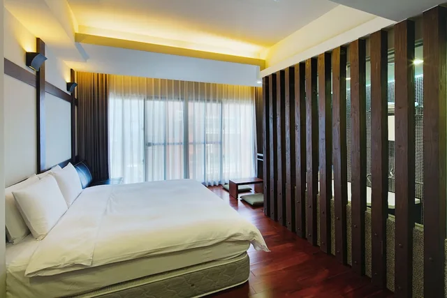 غرفة بسرير مزدوج، Hotel Les Champs Hualien 3/4