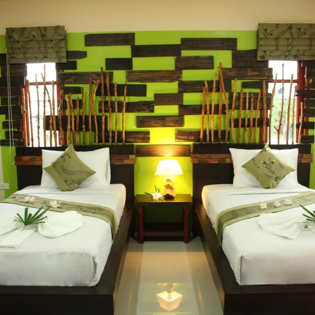 غرفة بسريرين منفصلين بشرفة، Bida Daree Resort 3/3