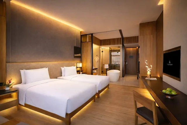 غرفة بسريرين منفصلين بإطلالة على النهر، Aoluguya Hotel 1/3
