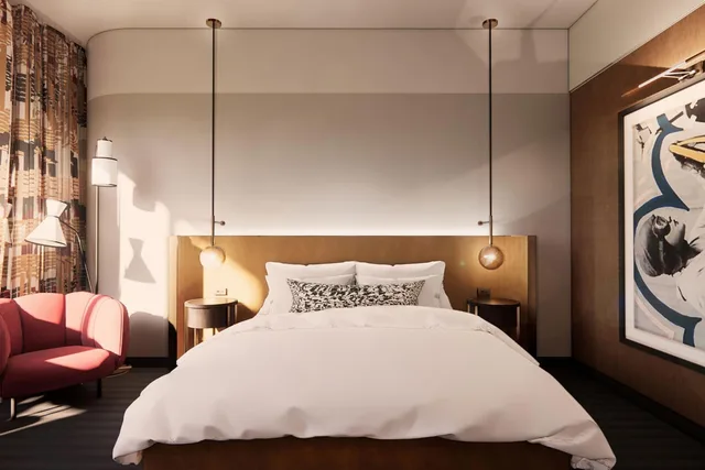 Deluxe, King Bed, Partial City View، Hotel Indy, Indianapolis, a Tribute Portfolio Hotel 2/4