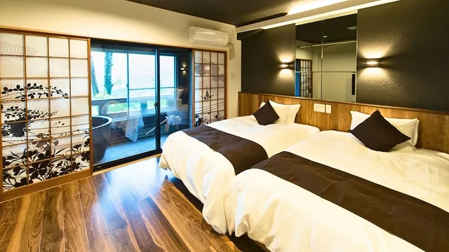 Japanese Western, Premium, Suite, Twin Beds, Outdoor Bath, Smoking، Livemax Resort Hakone Sengokuhara 1/5