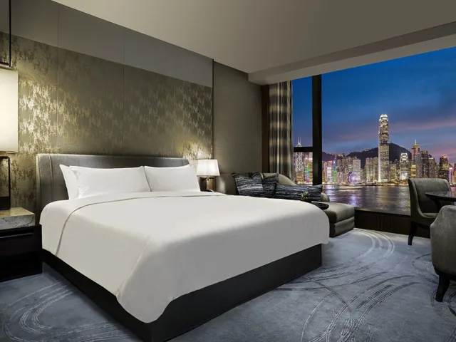 غرفة كلوب بسرير كينج بإطلالة على البحر، Kerry Hotel Hong Kong 3/8