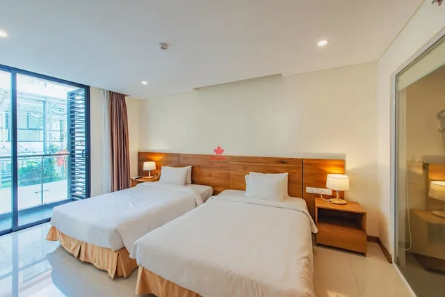 شقة تنفيذية بسريرين مزدوجين بإطلالة على المدينة بغرفة نوم واحدة، Maple Hotel Apartment 4/6
