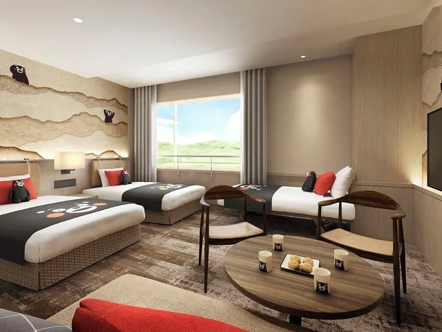 غرفة رباعية بسريرين منفصلين، Kamenoi Hotel Aso 2/3