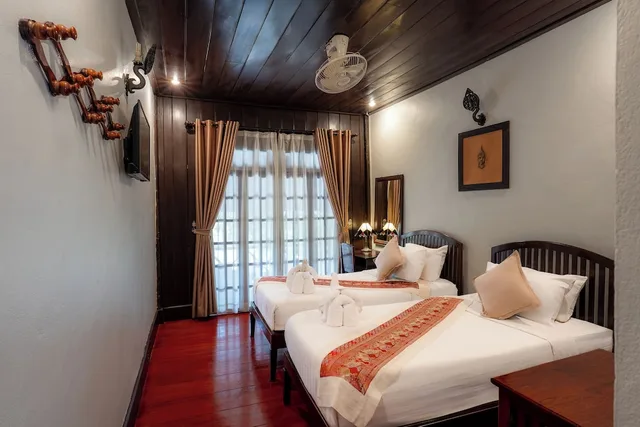غرفة ديلوكس بسريرين منفصلين بإطلالة على النهر، Villa Ban Lakkham 3/7