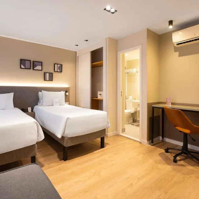 غرفة ديلوكس بسريرين منفصلين بإطلالة على المدينة، Mercure Sao Paulo Vila Olimpia 2/8