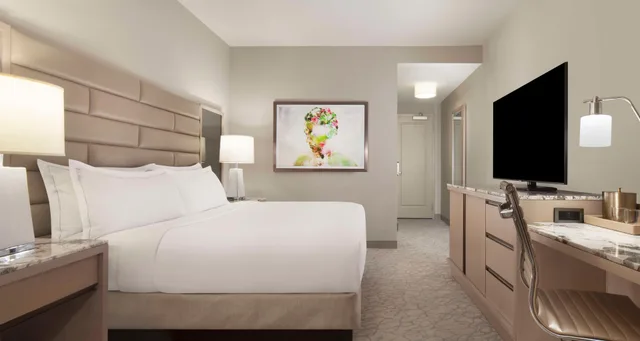 غرفة ديلوكس بسرير مزدوج بإطلالة على المدينة، Hilton West Palm Beach 3/4