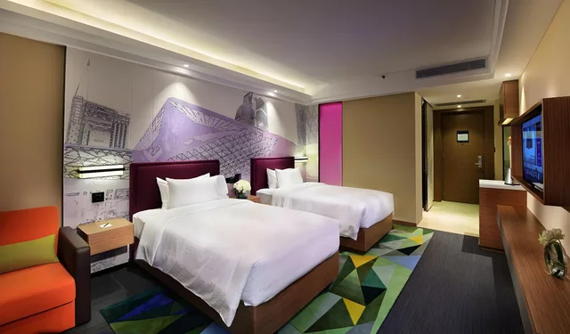 غرفة مريحة بسريرين، Hampton Inn Guangzhou China 1/1