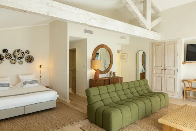 غرفة بسريرين منفصلين بشرفة في الطابق العلوي، Le Goeland Hotel 1/2