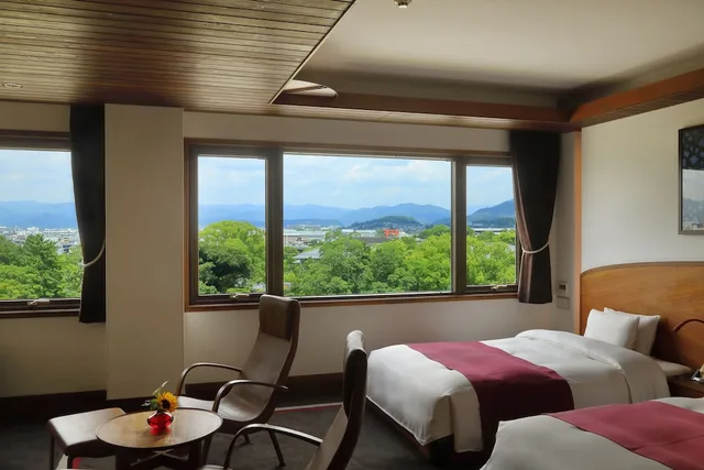 غرفة بسريرين منفصلين بإطلالة على المتنزه في الطابق العلوي، Hotel Chourakukan 3/3