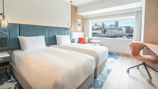 غرفة بريميوم بسريرين منفصلين بإطلالة على المدينة مع دخول صالة النادي لذوي الإعاقة، Ana Crowne Plaza Okayama Formerly Ana Hotel Okayama 1/2