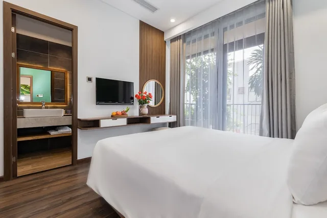 شقة بريميير بسرير كينج وسرير كوين بإطلالة على المدينة بشرفة بغرفتي نوم، Chi House Danang 1/4
