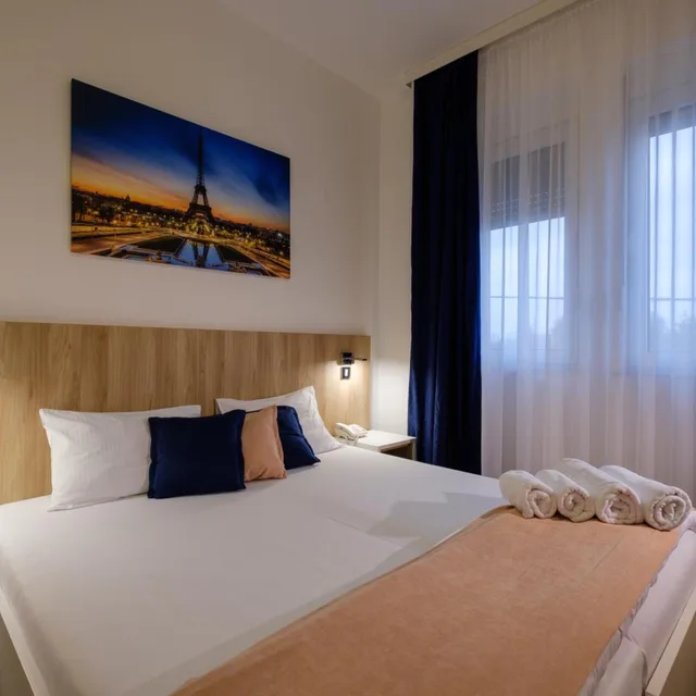 غرفة بسرير مزدوج أو سريرين منفصلين، Airport Garni Hotel Belgrade 4/10