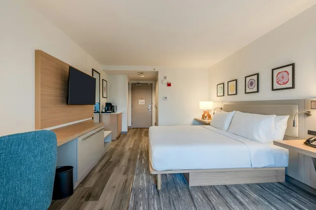 غرفة بسرير كينج مع أريكة، Hilton Garden Inn Ft. Lauderdale Airport-Cruise Port 5/8