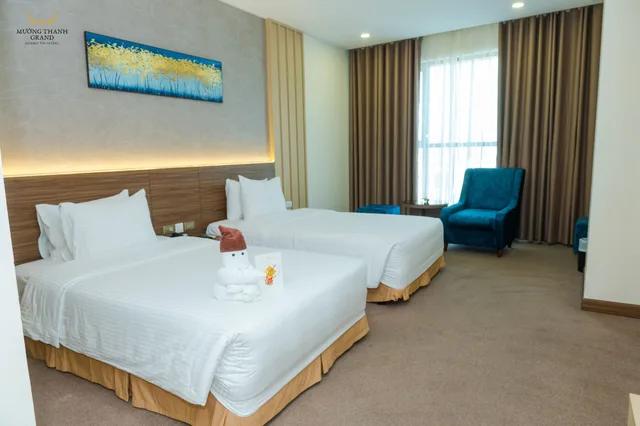 غرفة ديلوكس بسريرين منفصلين بغرفة نوم واحدة، Muong Thanh Grand Quang Tri Hotel 10/10