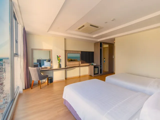 غرفة ديلوكس بسريرين منفصلين بإطلالة على البحر، Areca Hotel Nha Trang 2/7
