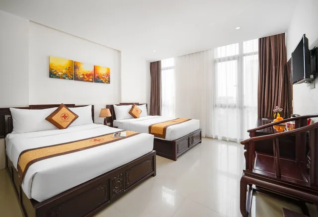 غرفة ديلوكس بسريرين مزدوجين بإطلالة على البحر، Hoa Phong Hotel 3/4