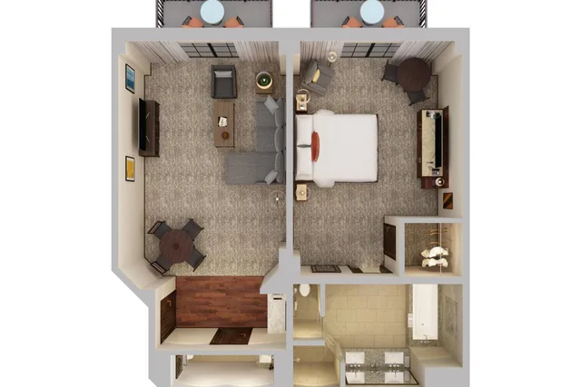 جناح تنفيذي بسرير كينج بشرفة بغرفة نوم واحدة مع أريكة، The Ritz Carlton Dove Mountain 5/5
