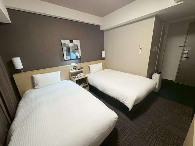 Room, Twin Beds, Smoking, Hotel Route Inn Higashi Hiroshima Saijo Ekimae 1/2