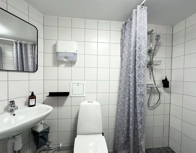 غرفة عائلية بسرير مزدوج بحمام مشترك مع أريكة، Linneplatsens Hotell Vandrarhem Hostel 3/4