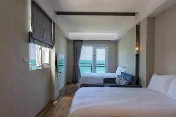 غرفة رباعية بسريرين منفصلين بإطلالة على البحر، Jia Xiang Lin Guan Hai Homestay 2 1/3