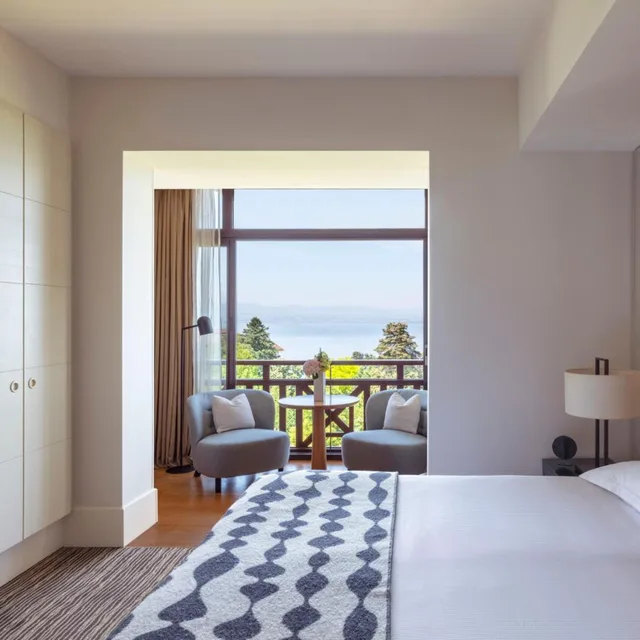 غرفة ديلوكس بإطلالة على البحيرة، Hotel Ermitage Evian Resort 4/7