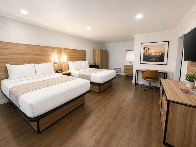 2 Bedrooms, Family Suite, 1 King and 2 Queen Beds, 2 Bathrooms، The Dixie Hollywood 1/4