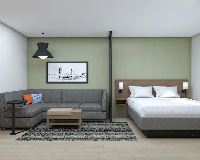 جناح بسرير كينج بغرفة نوم واحدة مع أريكة بمطبخ، Hyatt House Sacramento Airport - Natomas 1/4