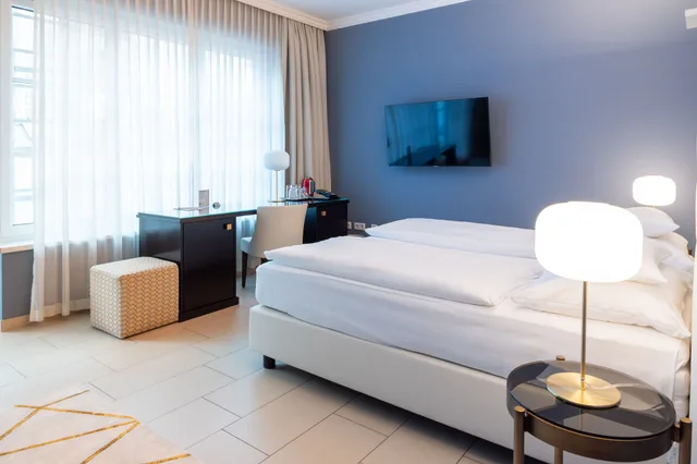 جناح بسرير كينج وسريرين منفصلين بإطلالة على الحديقة بشرفة، Hotel Spiess Spiess Appartement Pension 1/7