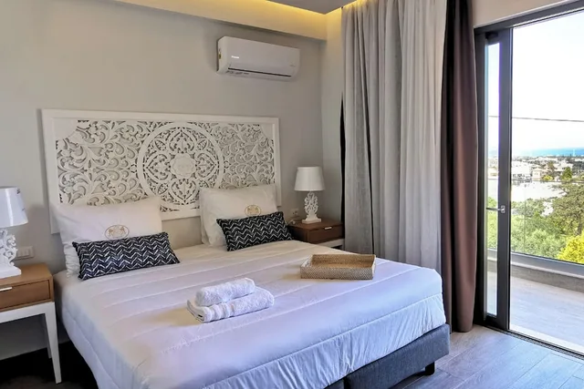 غرفة سوبيريور بسريرين منفصلين بشرفة بإطلالة جزئية على البحر، Villaggio Boutique Hotel Hersonissos - Adults Only 3/10