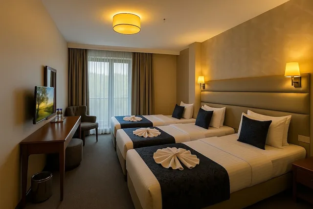 غرفة عائلية بسرير كوين وسرير فردي بشرفة، Istanbul Midpoint Hotel 1/10