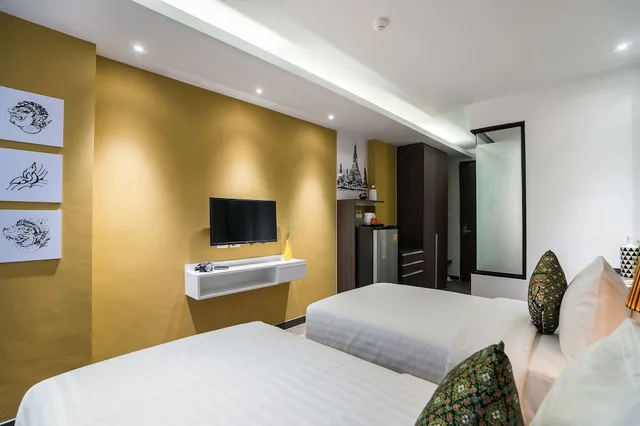 غرفة ديلوكس بسريرين منفصلين، Aim House Bangkok 2/5