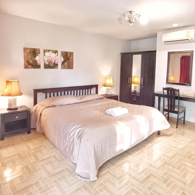 غرفة بسرير مزدوج أو سريرين منفصلين بإطلالة على الحديقة، Kong Garden Resort 8/10