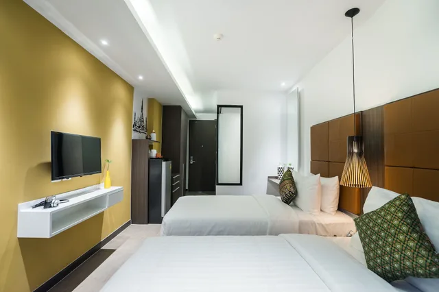 غرفة ديلوكس بسريرين منفصلين، Aim House Bangkok 3/5