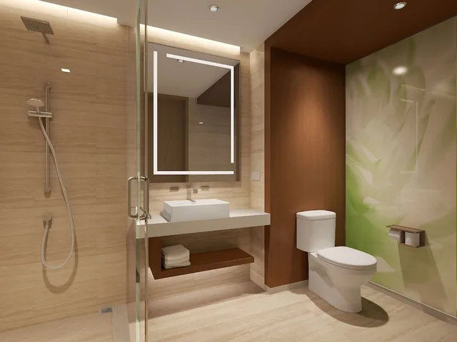 غرفة ديلوكس بسريرين منفصلين بإطلالة على الحديقة، Hilton Garden Inn Qidong 3/4