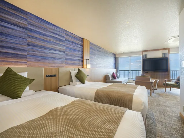 Deluxe, Twin Beds, 2 Trundle Beds, Panoramic View, Private Bathroom, Sofa، Kamenoi Hotel Atami 1/1