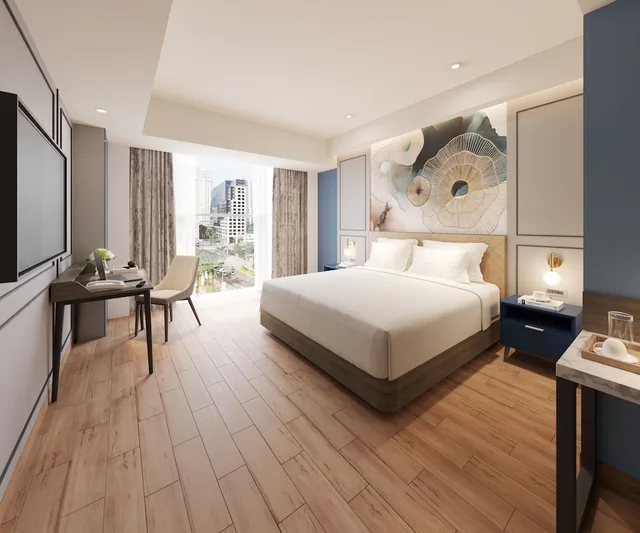 غرفة بريميوم بسرير كينج بإطلالة، Four Points by Sheraton Bekasi 2/5