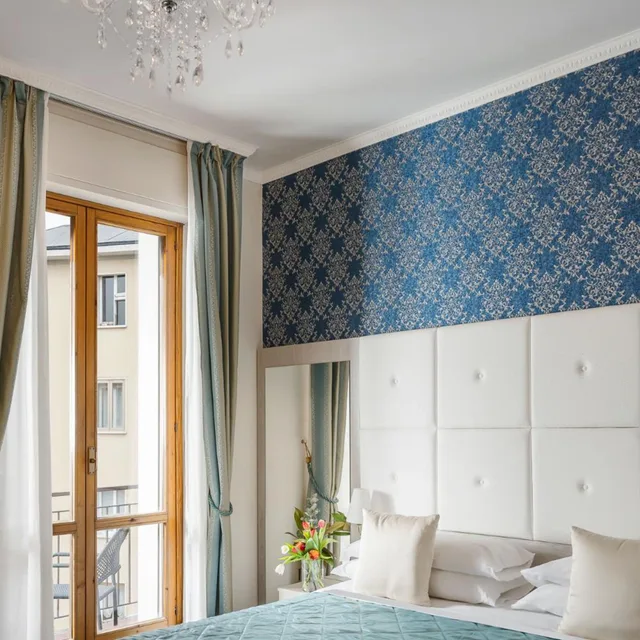 غرفة بسرير مزدوج بإطلالة على المدينة بشرفة، Hotel Re Enzo 10/10