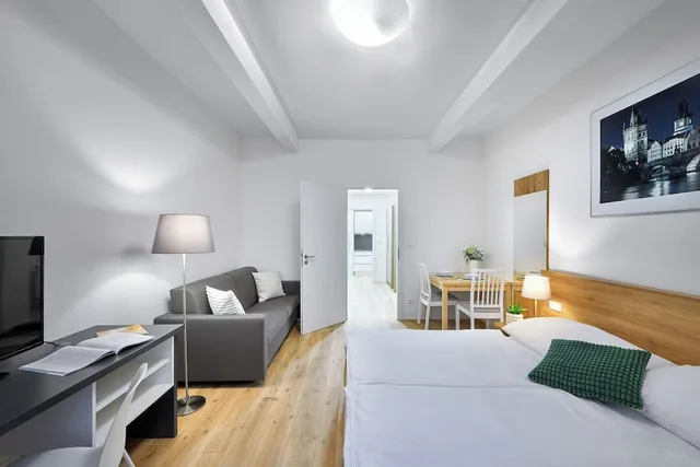 جناح أساسي بسرير كينج بمطبخ في الطابق الأرضي، Downtown Suites Belohorska 4/5