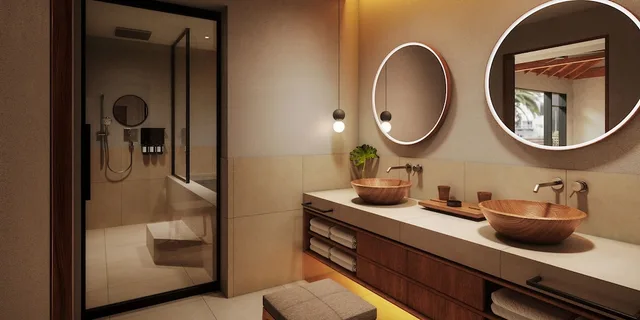 فيلا ديلوكس بسريرين منفصلين وسريرين مزدوجين، Sankara Hotel & Spa Yakushima 2/2