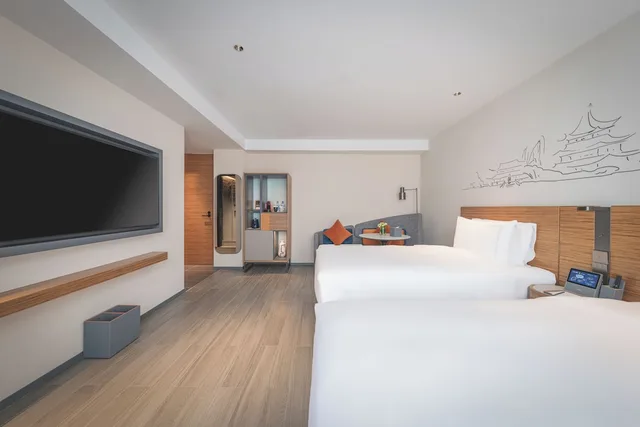 غرفة ديلوكس بسريرين منفصلين بغرفة نوم واحدة، UrCove by Hyatt Nanjing Downtown 1/10