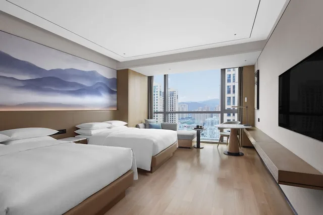 غرفة تنفيذية بسريرين مزدوجين بإطلالة على المدينة للمدخنين، Sheraton Fuqing Hotel 1/2