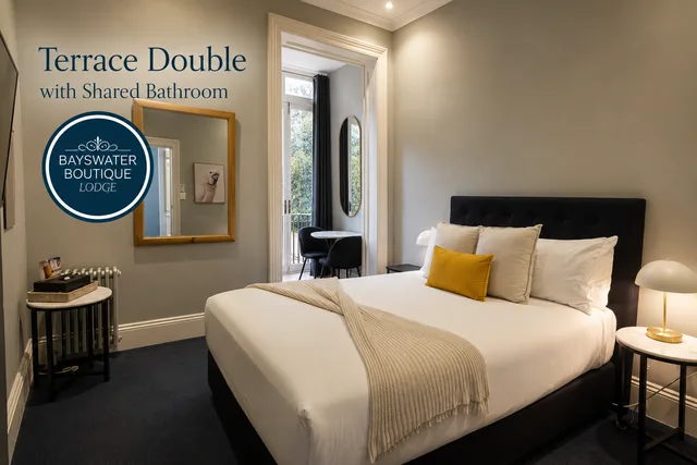 غرفة بسرير مزدوج بشرفة بحمام مشترك، Bayswater Boutique Lodge 3/3