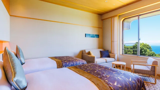 غرفة سوبيريور بسريرين منفصلين بإطلالة على البحر، Kamenoi Hotel Izu Kogen 1/1