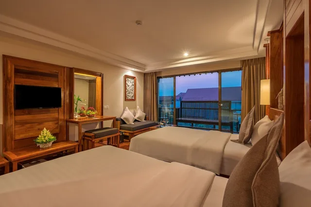 غرفة ديلوكس بسريرين منفصلين بإطلالة على المسبح، Angkor Miracle Resort and Spa 5/10
