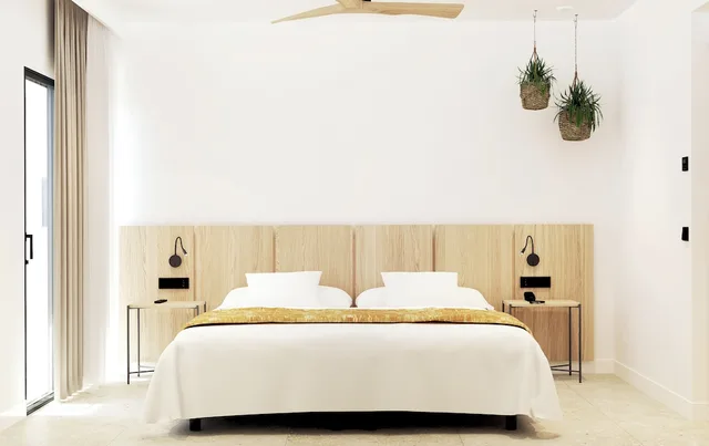 غرفة بسريرين منفصلين بإطلالة على المسبح بشرفة، Tangerine by Honne Hotels - Adults Only 1/9