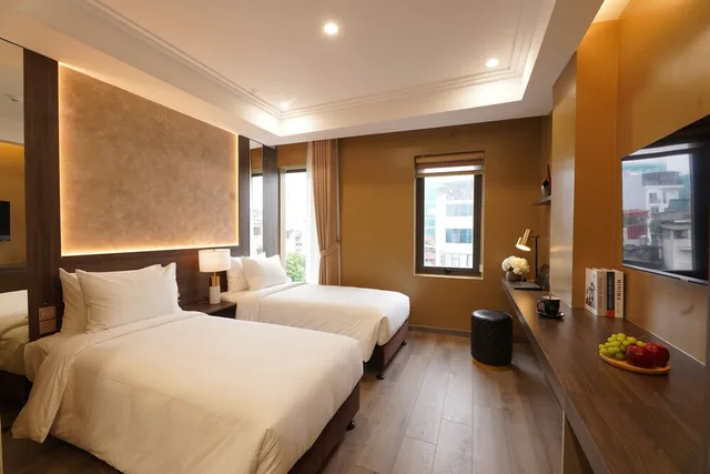 غرفة تنفيذية بسريرين منفصلين بإطلالة على المدينة، Gilson Hanoi Hotel 2/4
