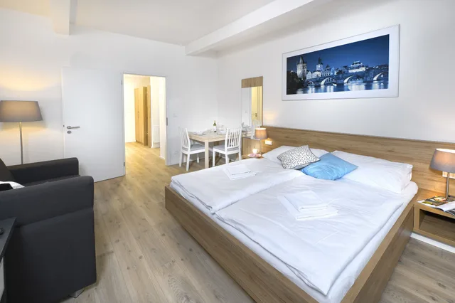 جناح أساسي بسرير كينج بمطبخ في الطابق الأرضي، Downtown Suites Belohorska 2/5