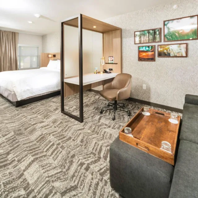 جناح بسرير كينج مع سرير سحّاب إضافي مع أريكة لذوي الإعاقة، SpringHill Suites by Marriott Island Park Yellowstone 3/5
